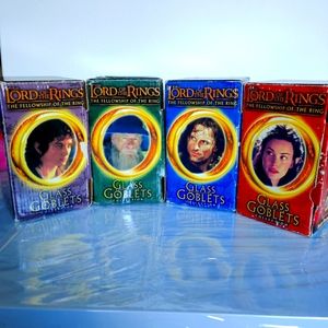 Set of 4 Lord of the Rings Goblets 20th Anniversary